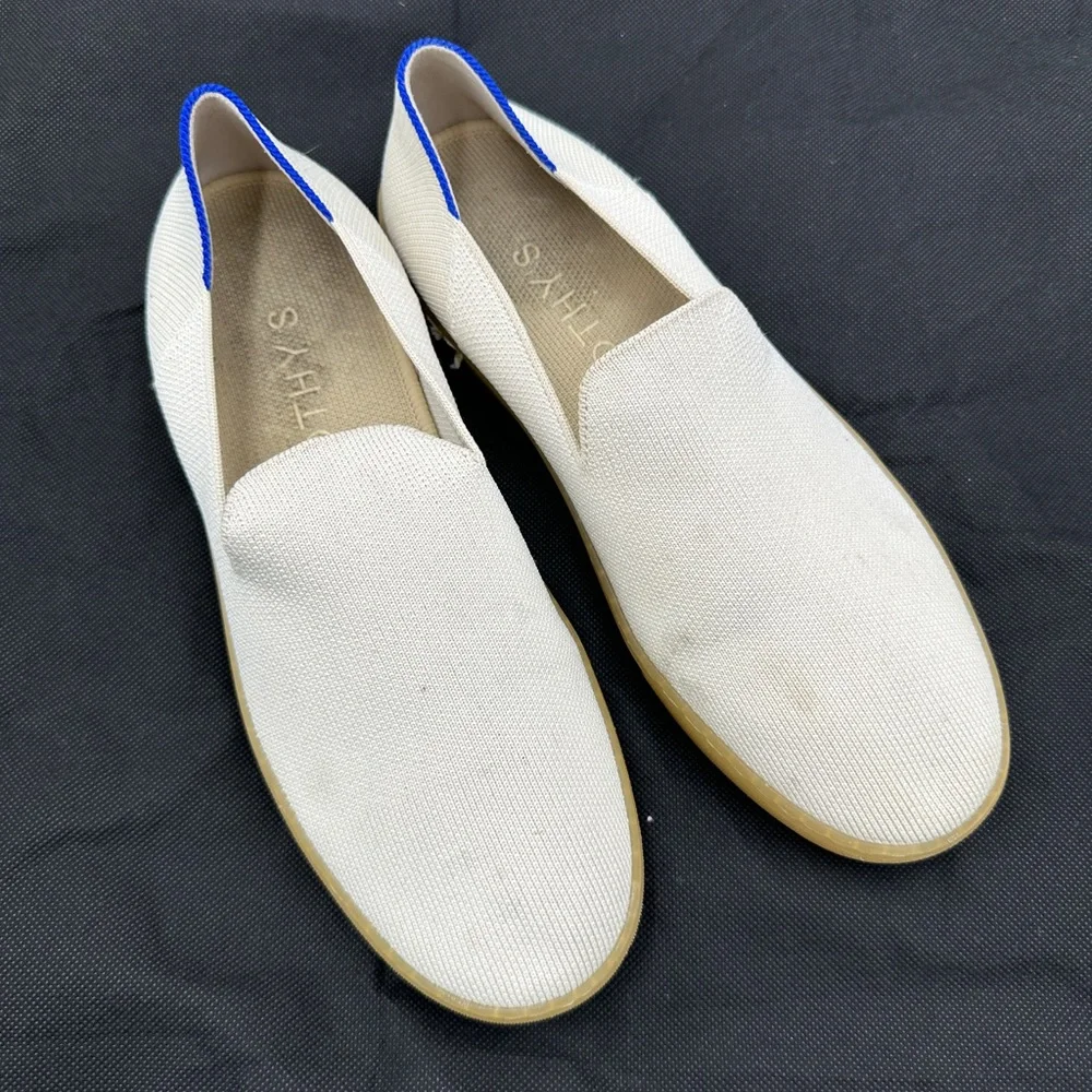 Rothy's Original Slip On Sneaker white navy‎ 9.5